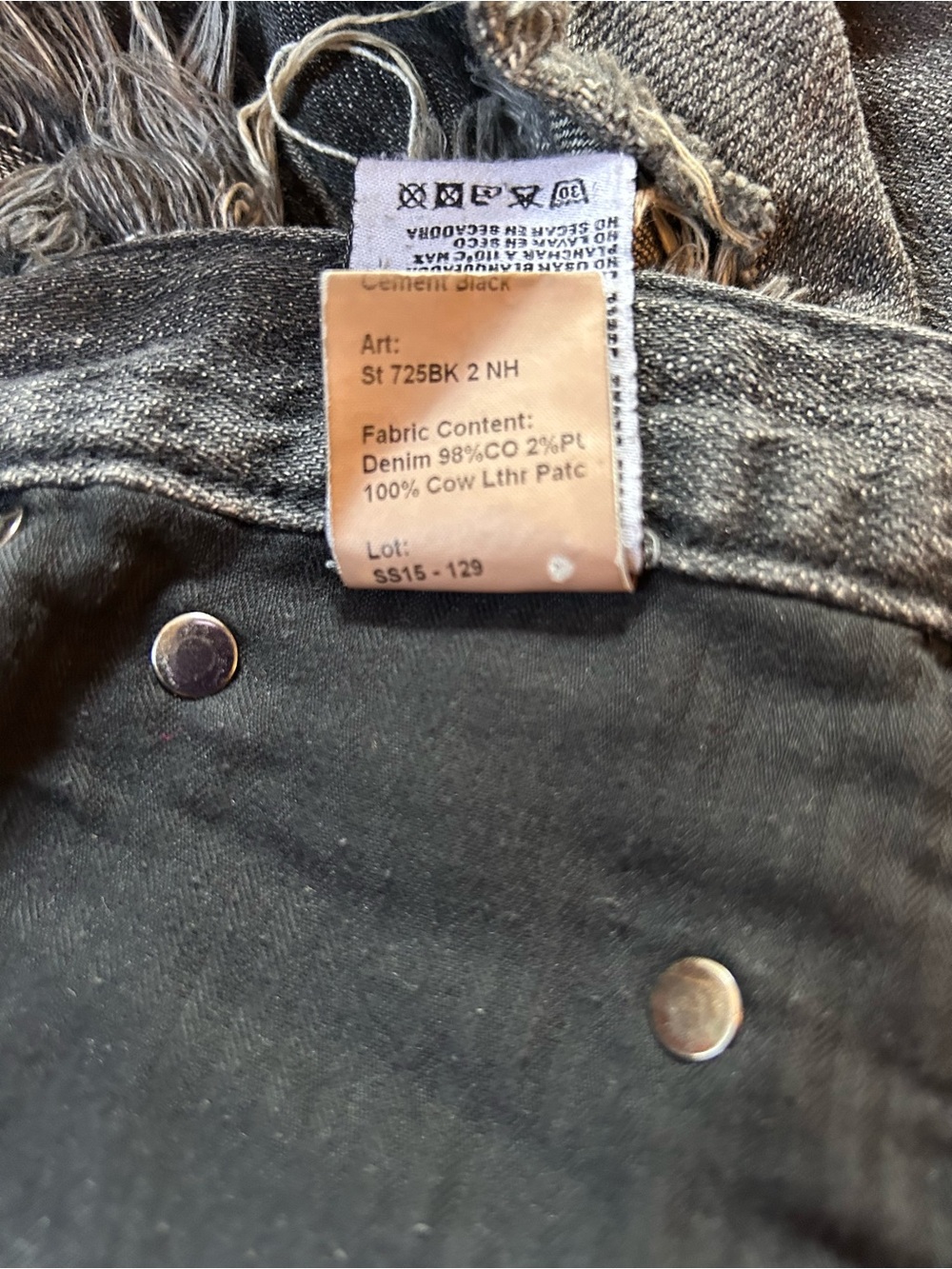 R13 Shredded Harem Shorts in color Cement Black. Distressed. Size 29 - Picture 7 of 7